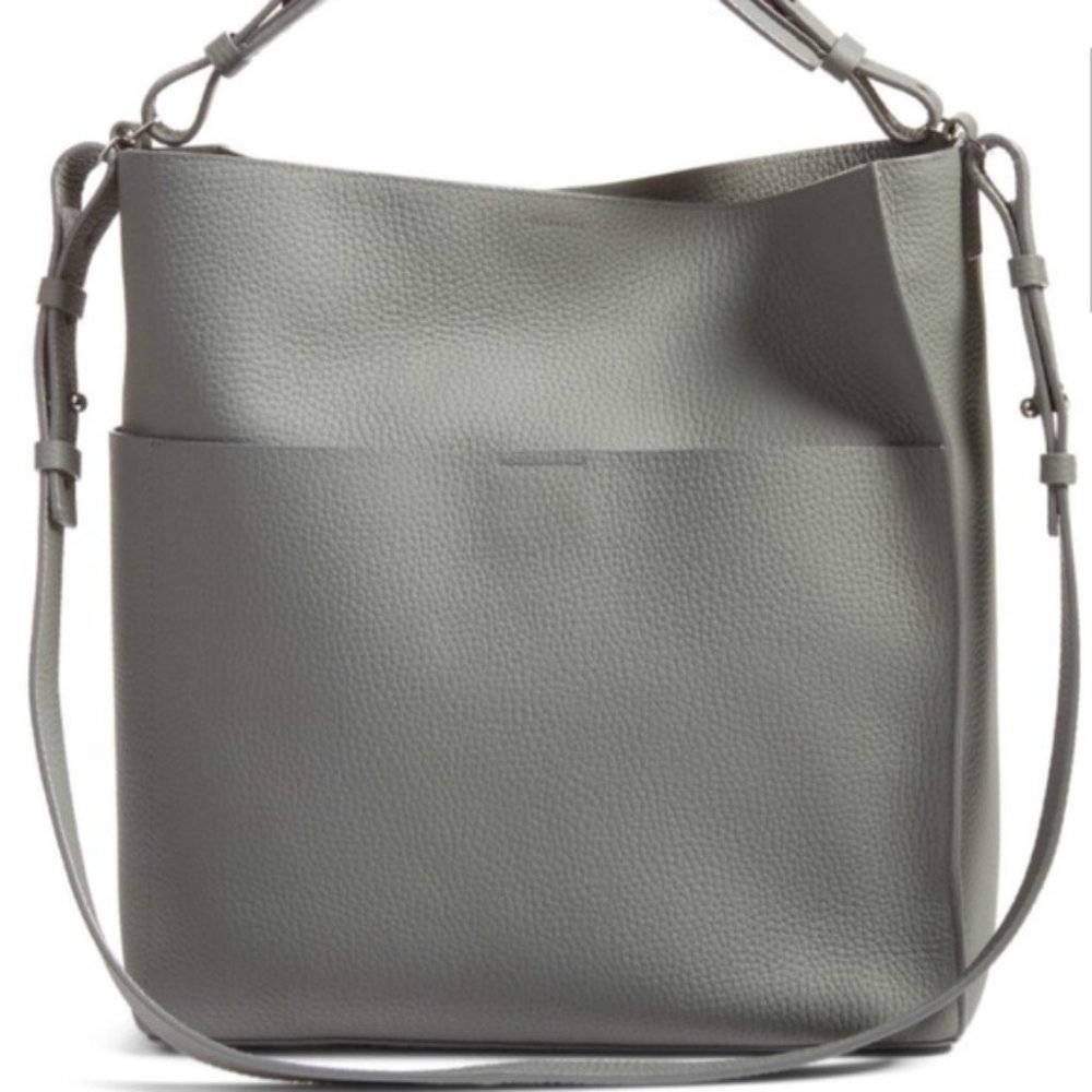 All Saints Women's Gray Leather Crossbody Bag